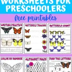 BUTTERFLY WORKSHEETS FOR PRESCHOOLERS