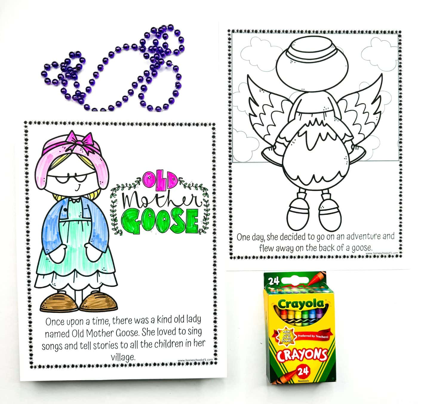 old mother goose nursery rhyme coloring page