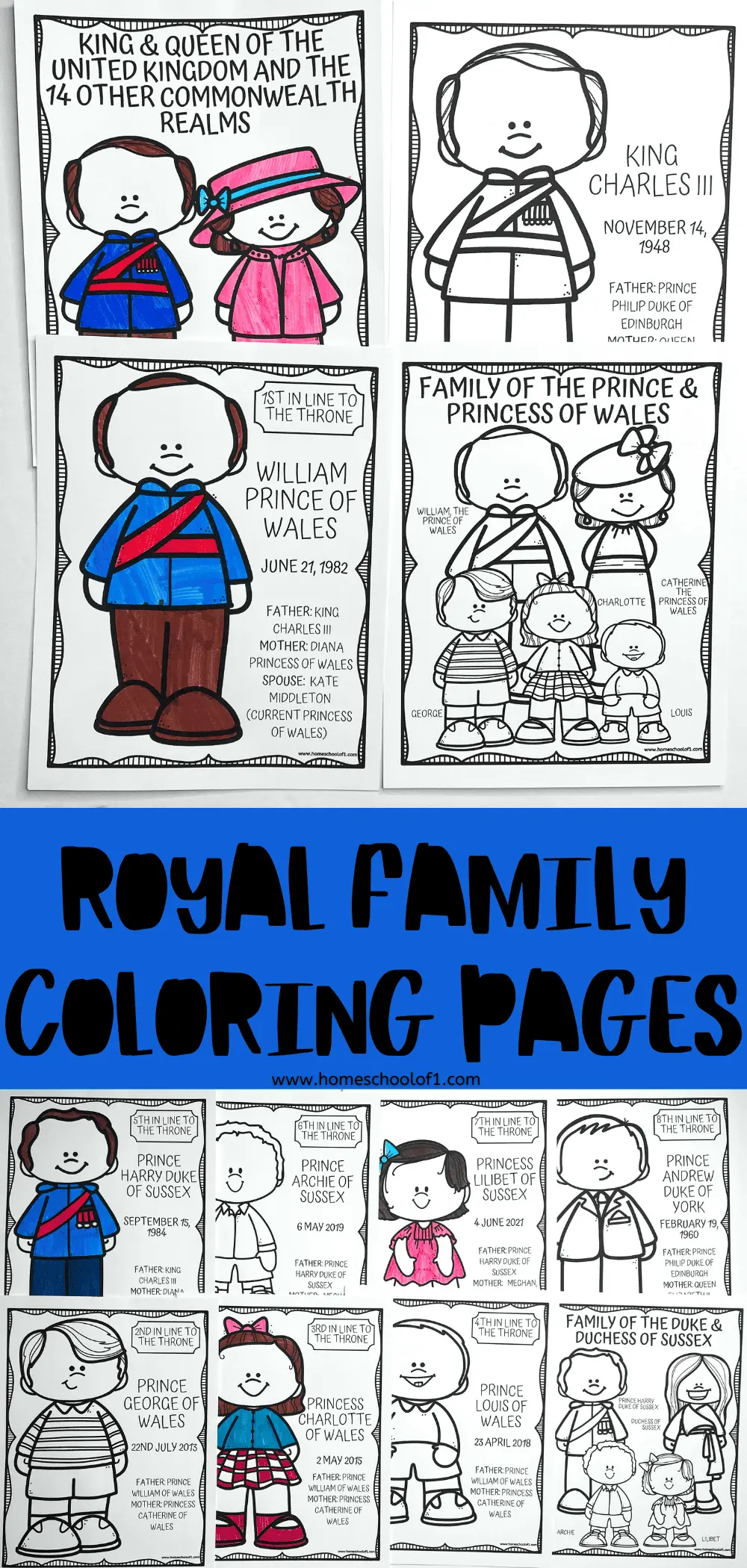 royal family coloring pages