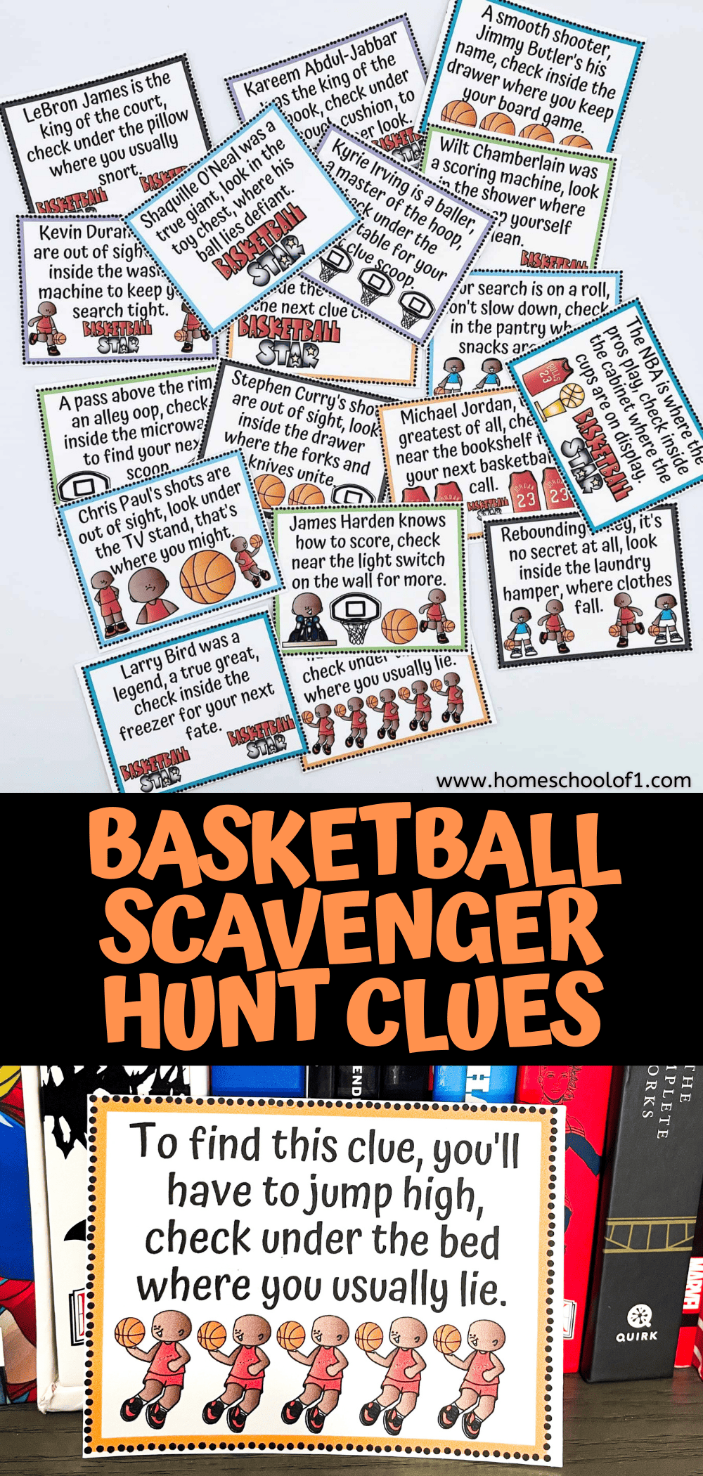 Basketball Scavenger Hunt Clues (Free Printable)