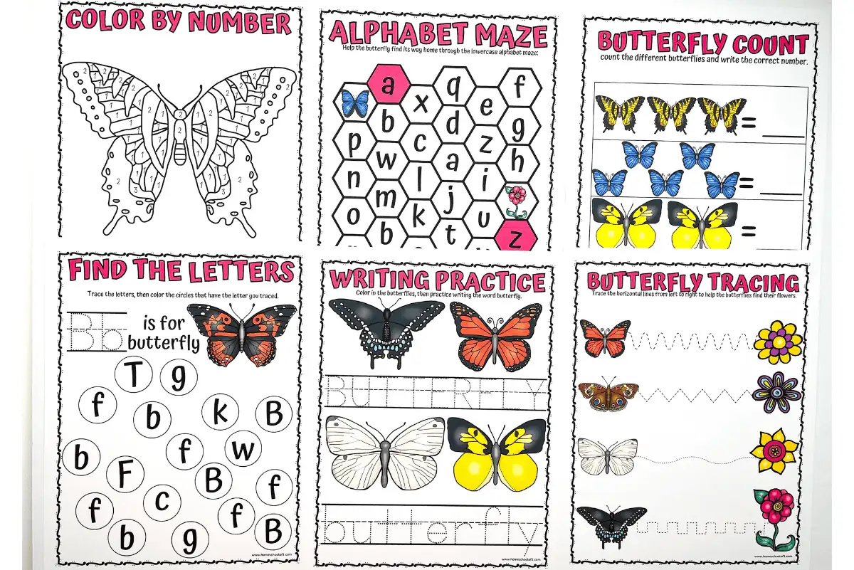 butterfly worksheets for preschoolers