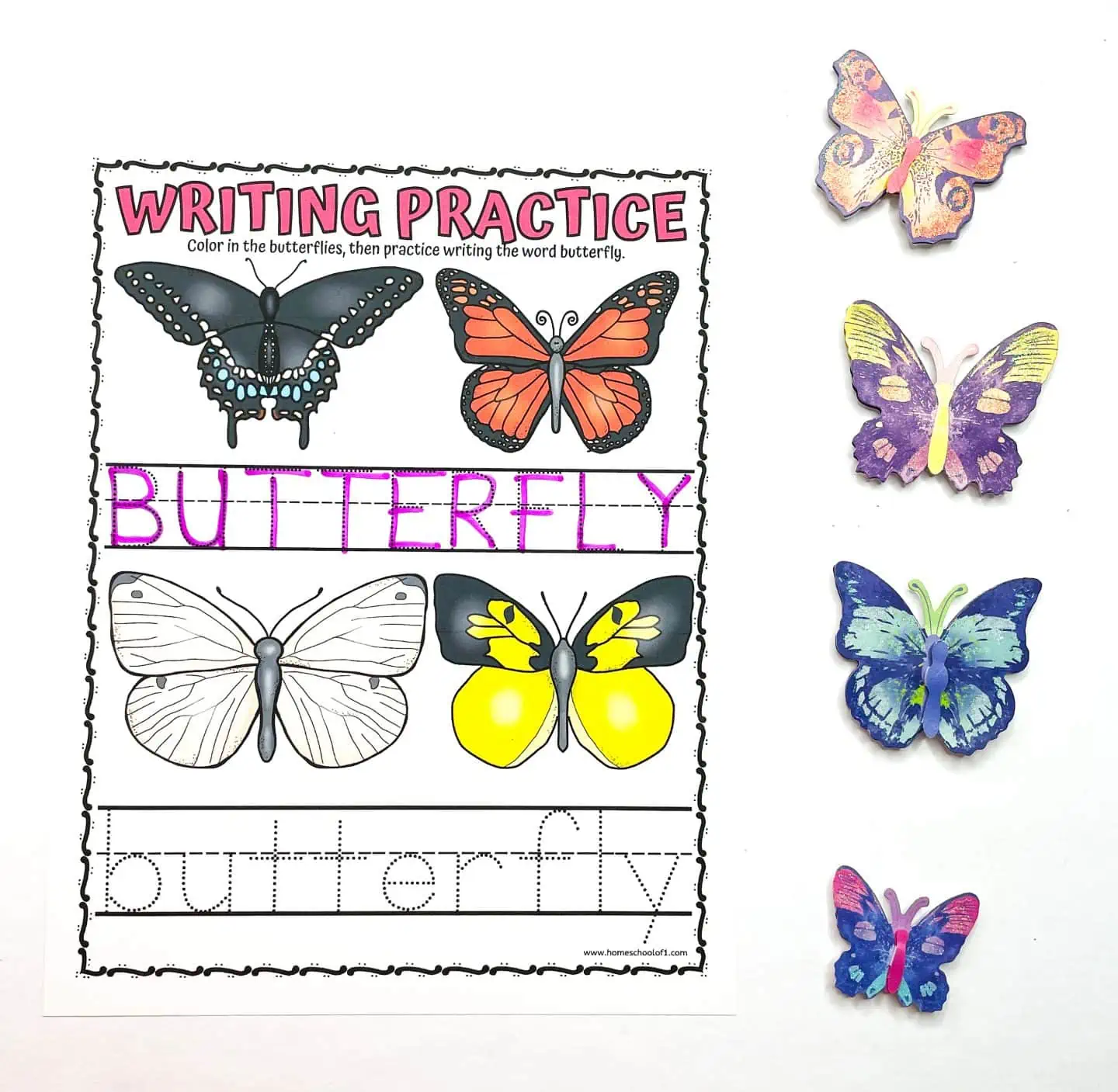 butterfly writing practice