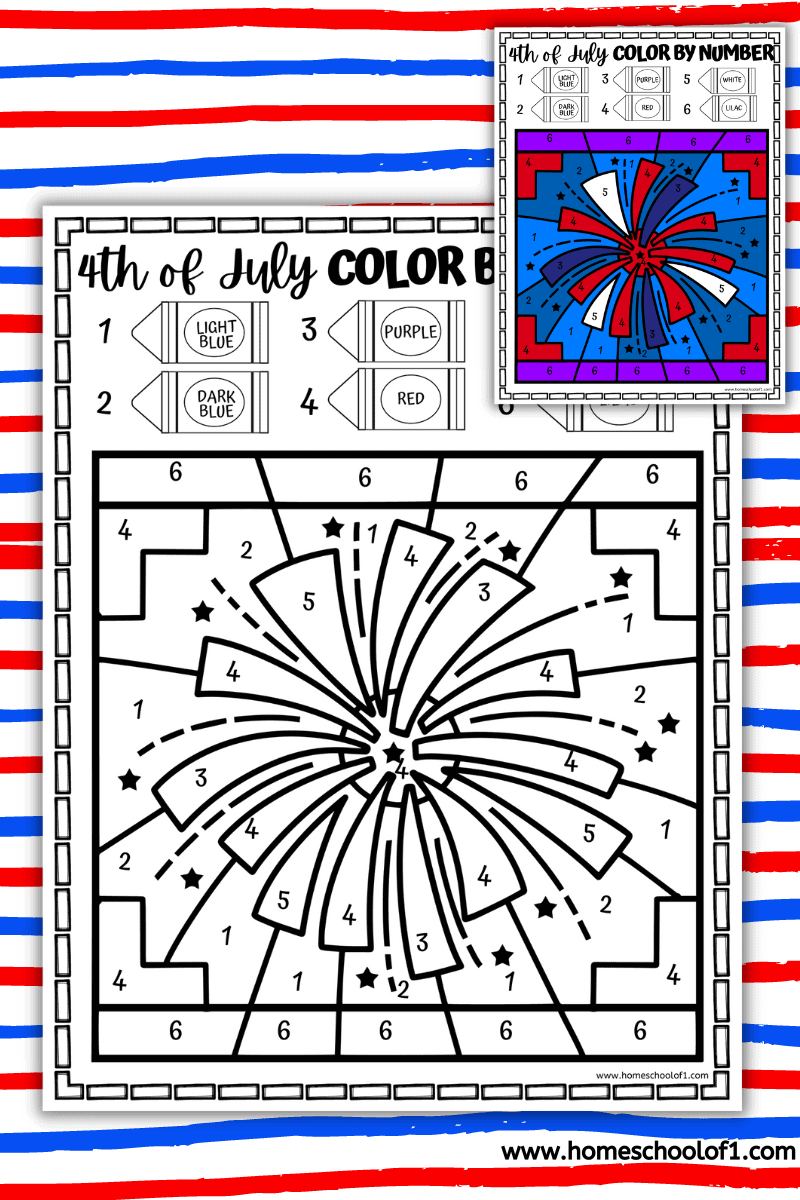 9 Free 4th of July Color By Number Printables