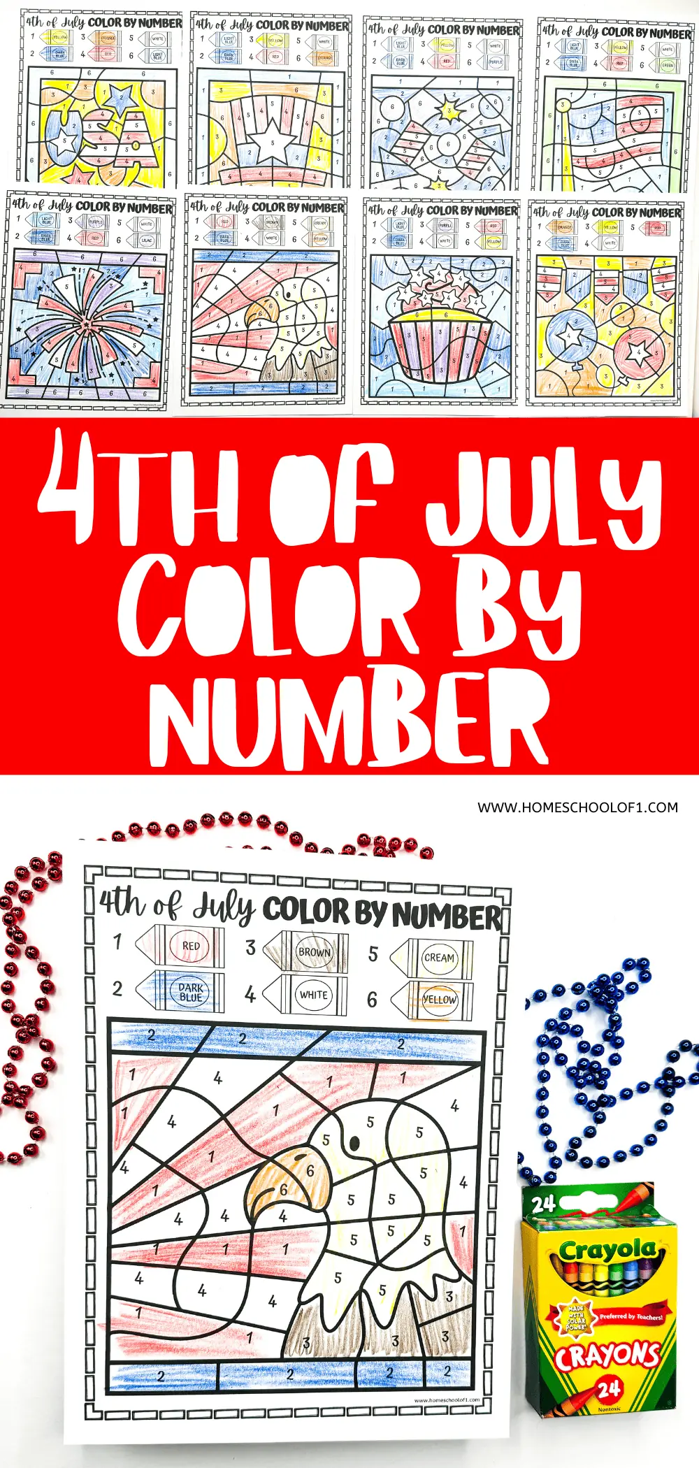 free 4th of july color by number