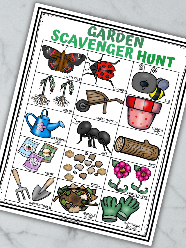 Garden Scavenger Hunt Printable Story Homeschool of 1