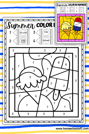 9 Free Summer Color by Number Printables - Homeschool of 1