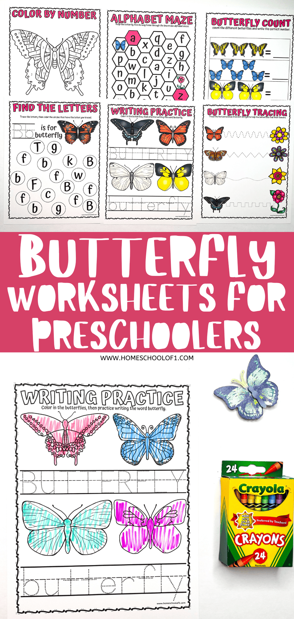 Preschool Butterfly Worksheets (Free Printables)