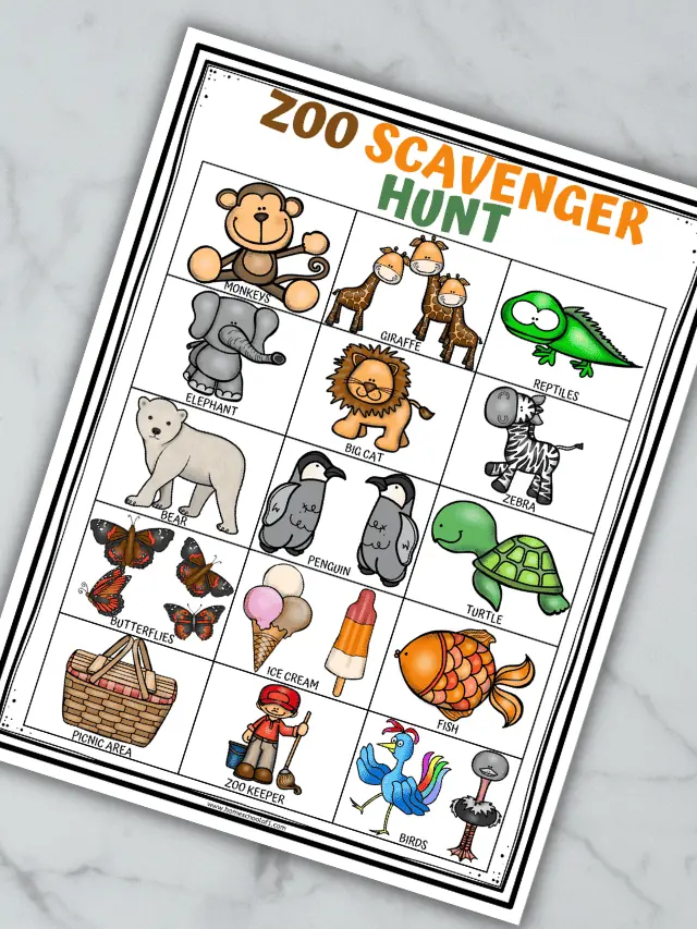 zoo scavenger hunt