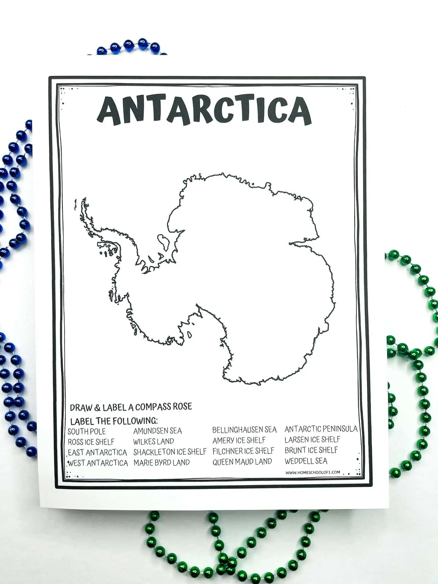 antarctica map printable