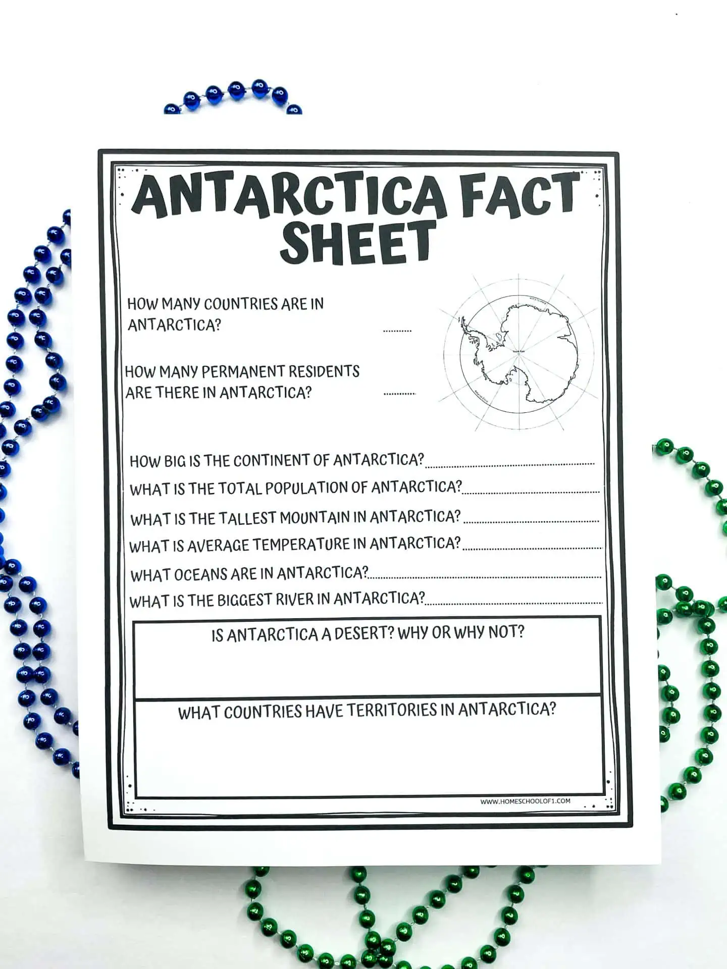 antarctica fact sheet printable