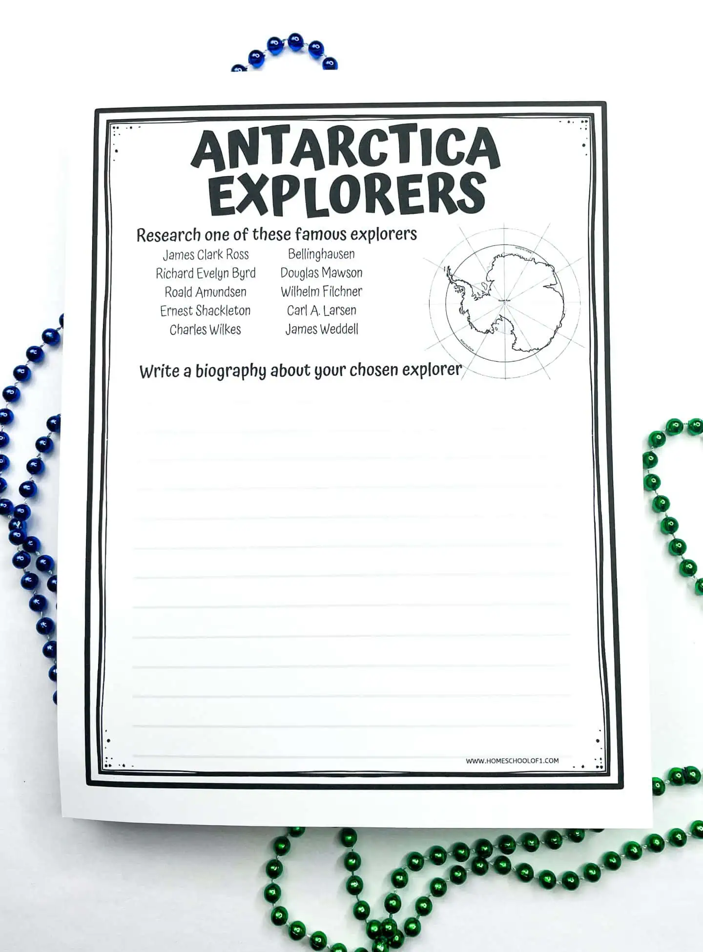 antarctica explorers printable