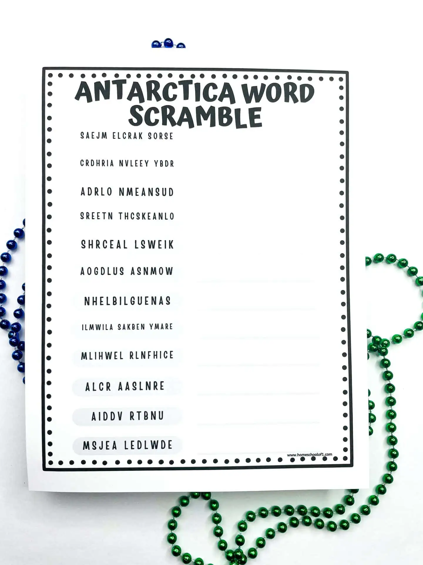 antarctica word scramble