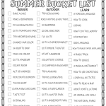 SUMMER BUCKET LIST FREE PRINTABLE