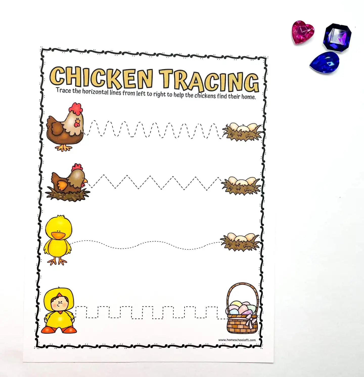 chicken tracing worksheet