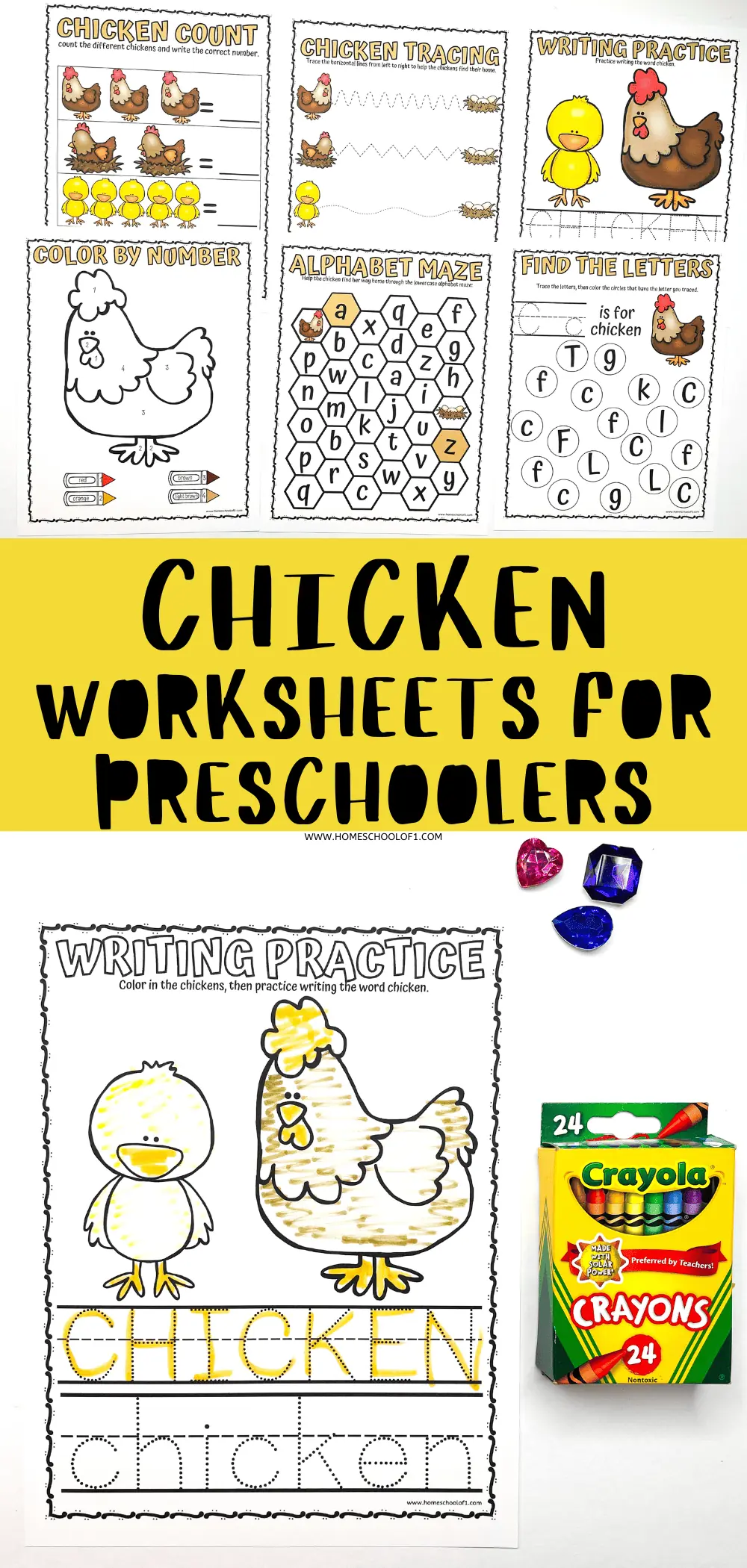 chicken worksheets for preschoolers