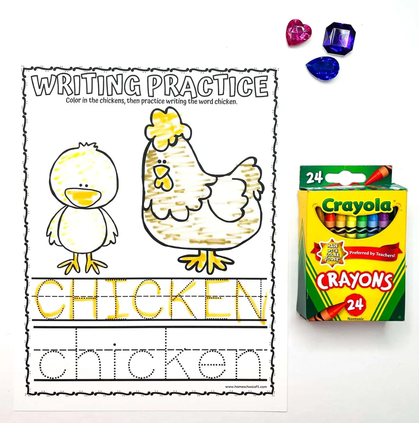 chicken writing practice