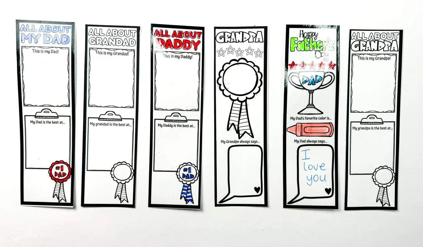 father's day printable bookmarks