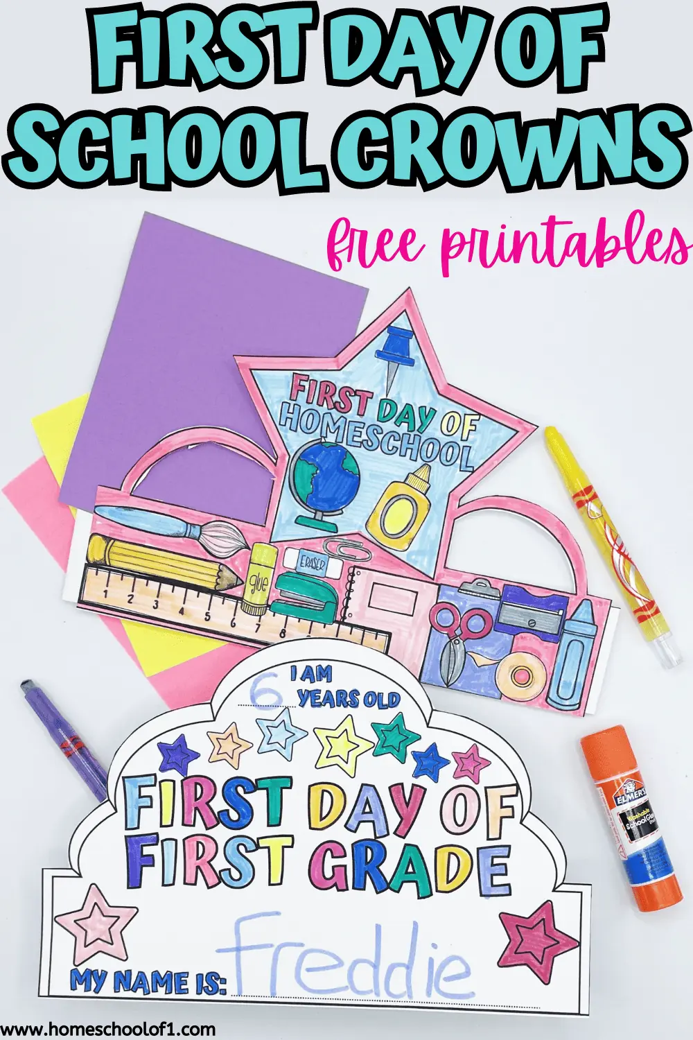 first day of school crowns printable