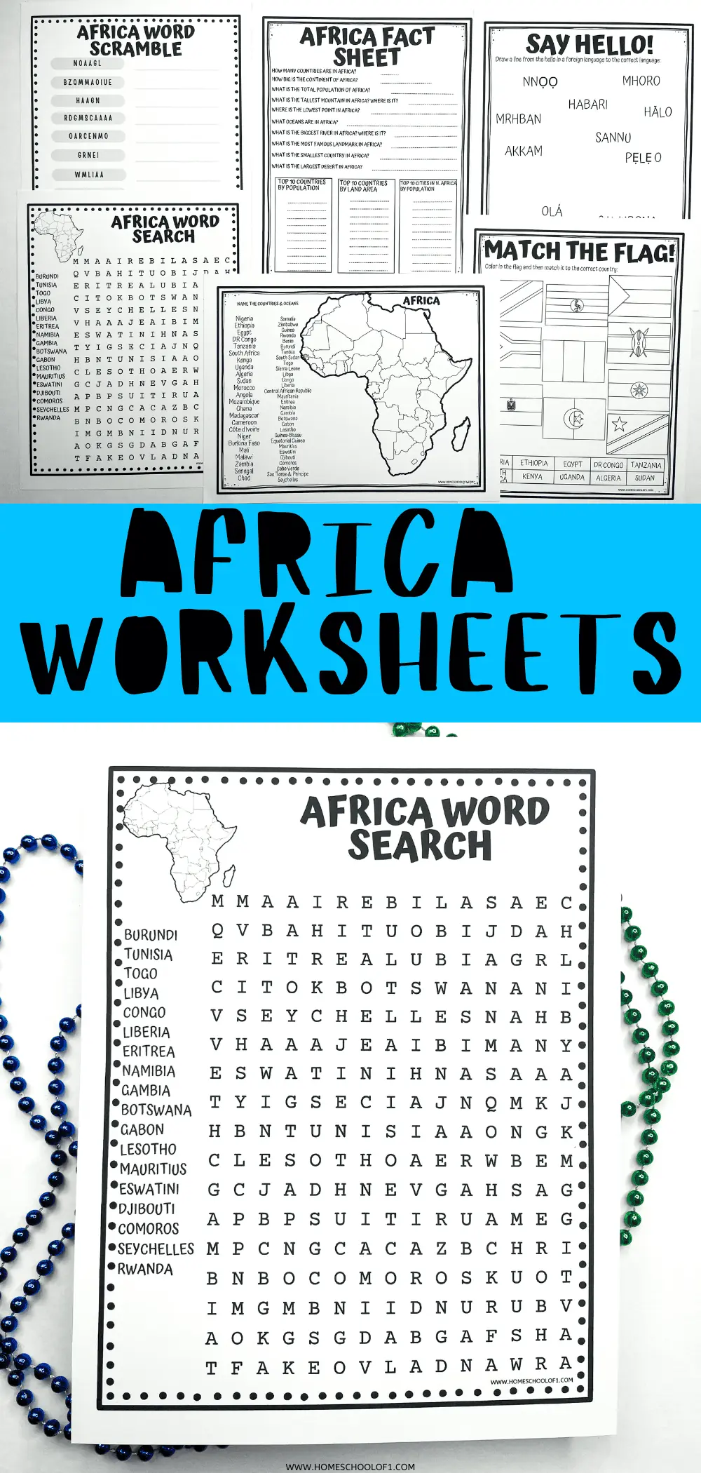 free africa worksheets