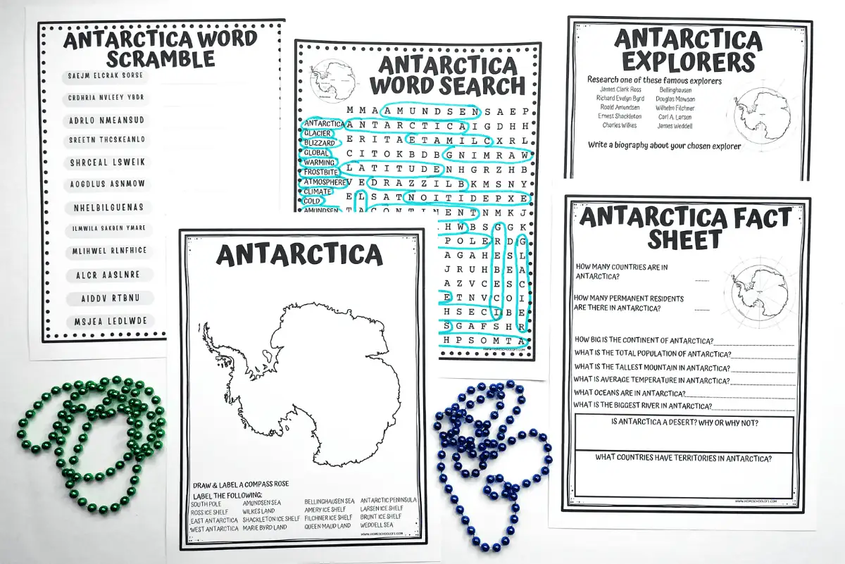 free antarctica worksheets