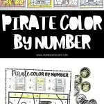 free pirate color by number