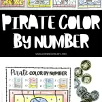 free pirate color by number worksheets