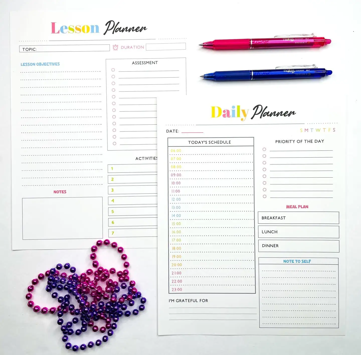 free printable homeschool lesson plan