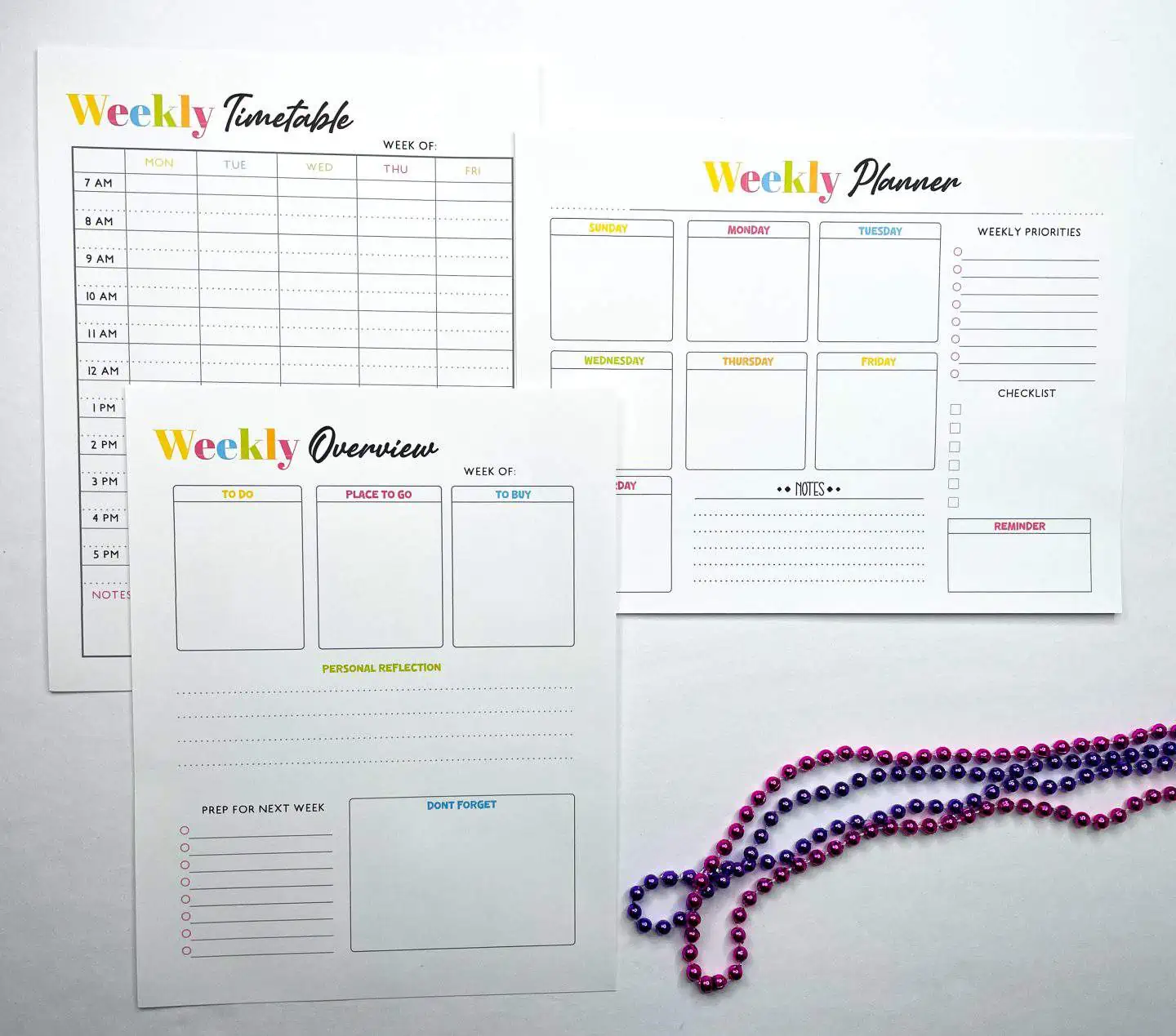 homeschool weekly planner free printable