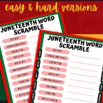 juneteenth word scramble