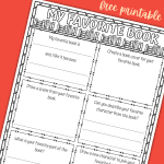 my favorite book worksheet