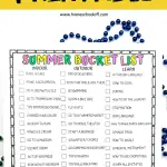 summer bucket list printable