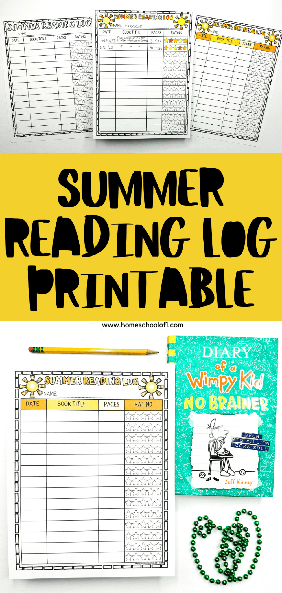 Free Summer Reading Log Printable For Kids