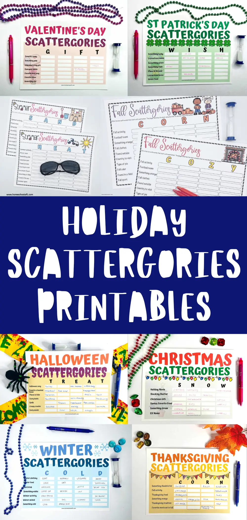 HOLIDAY SCATTERGORIES PRINTABLES