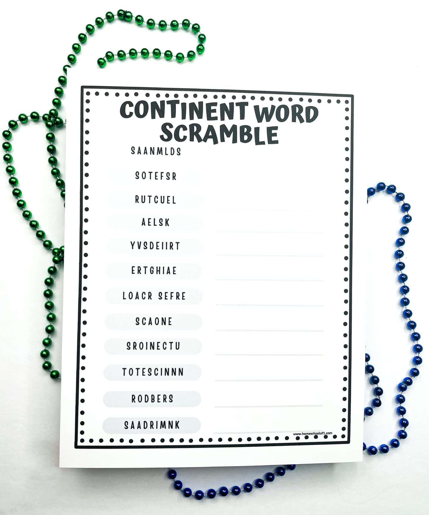 countries of the world word scramble prntable