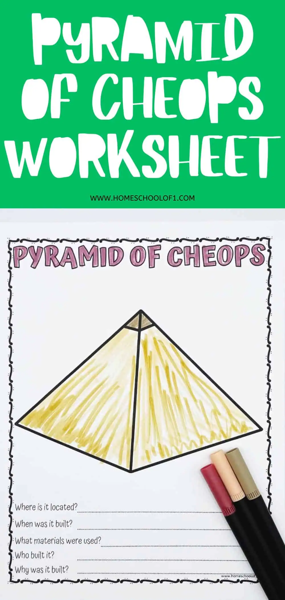 Pyramid of Cheops Worksheet & Fun Facts for Kids