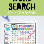 back to school word search printable