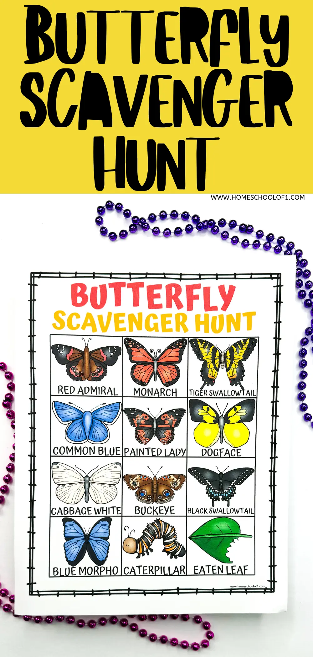 butterfly scavenger hunt printable