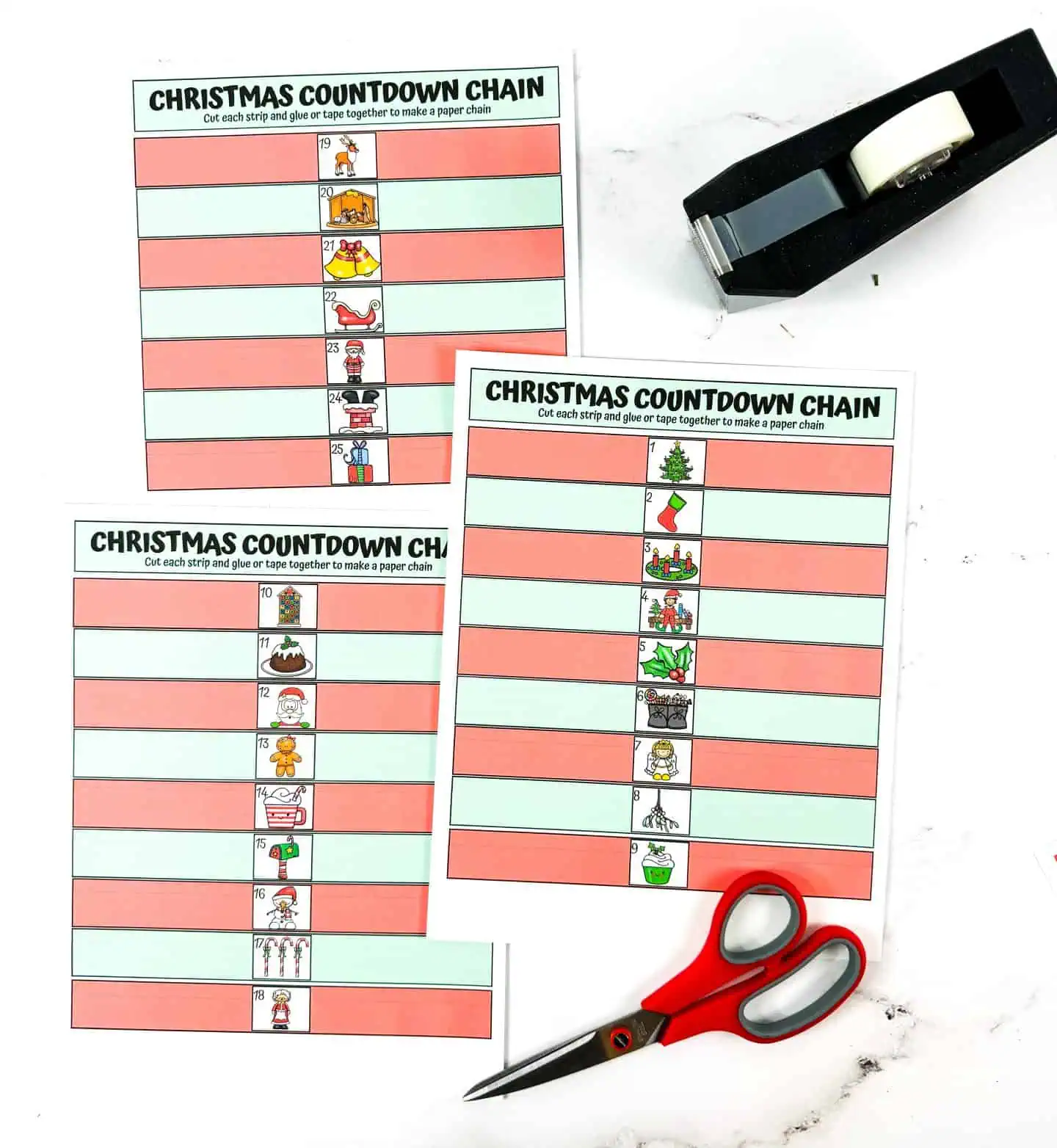 christmas countdown chain