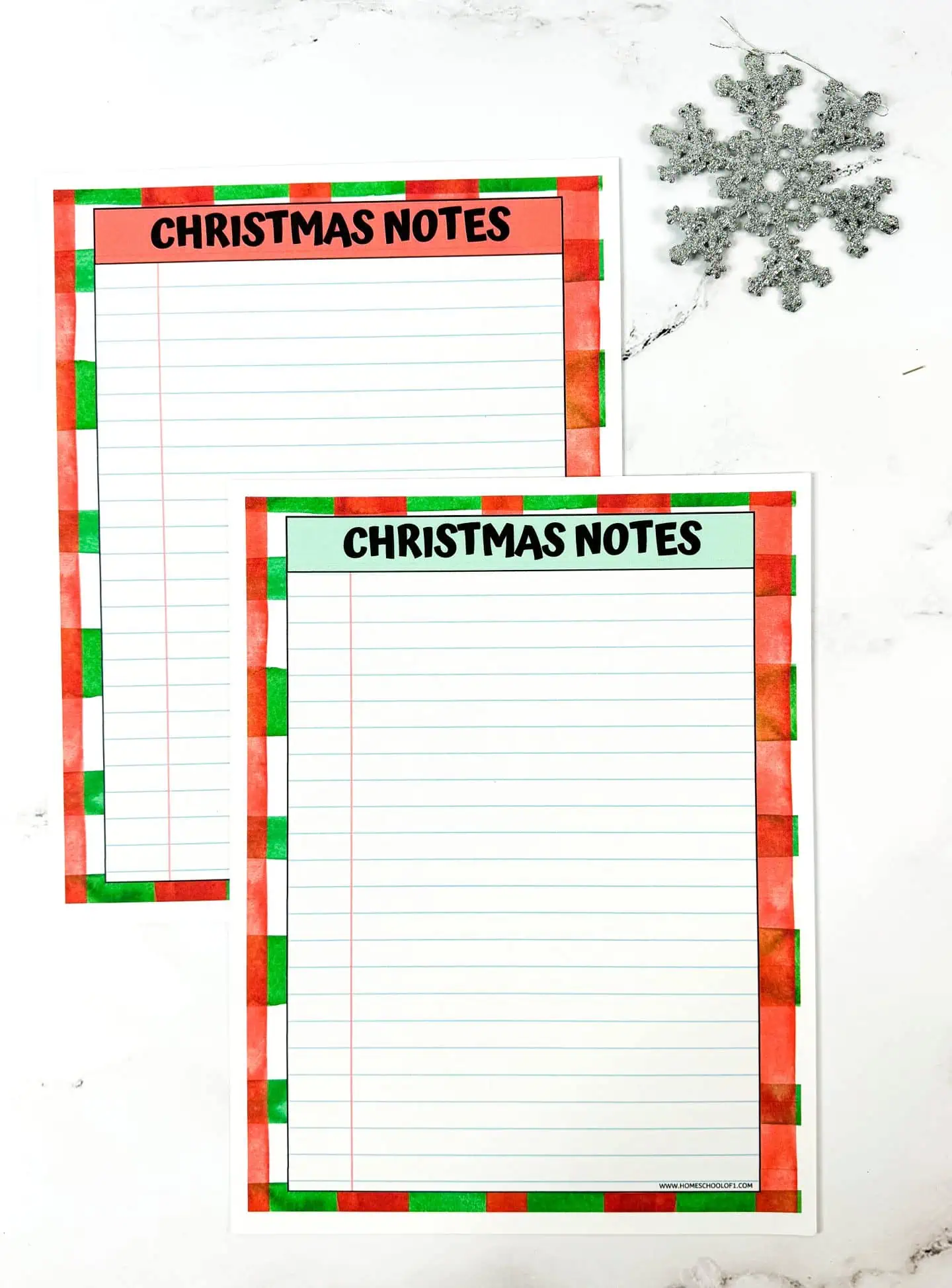 christmas note pages