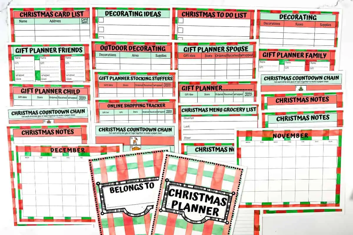 christmas planner printable