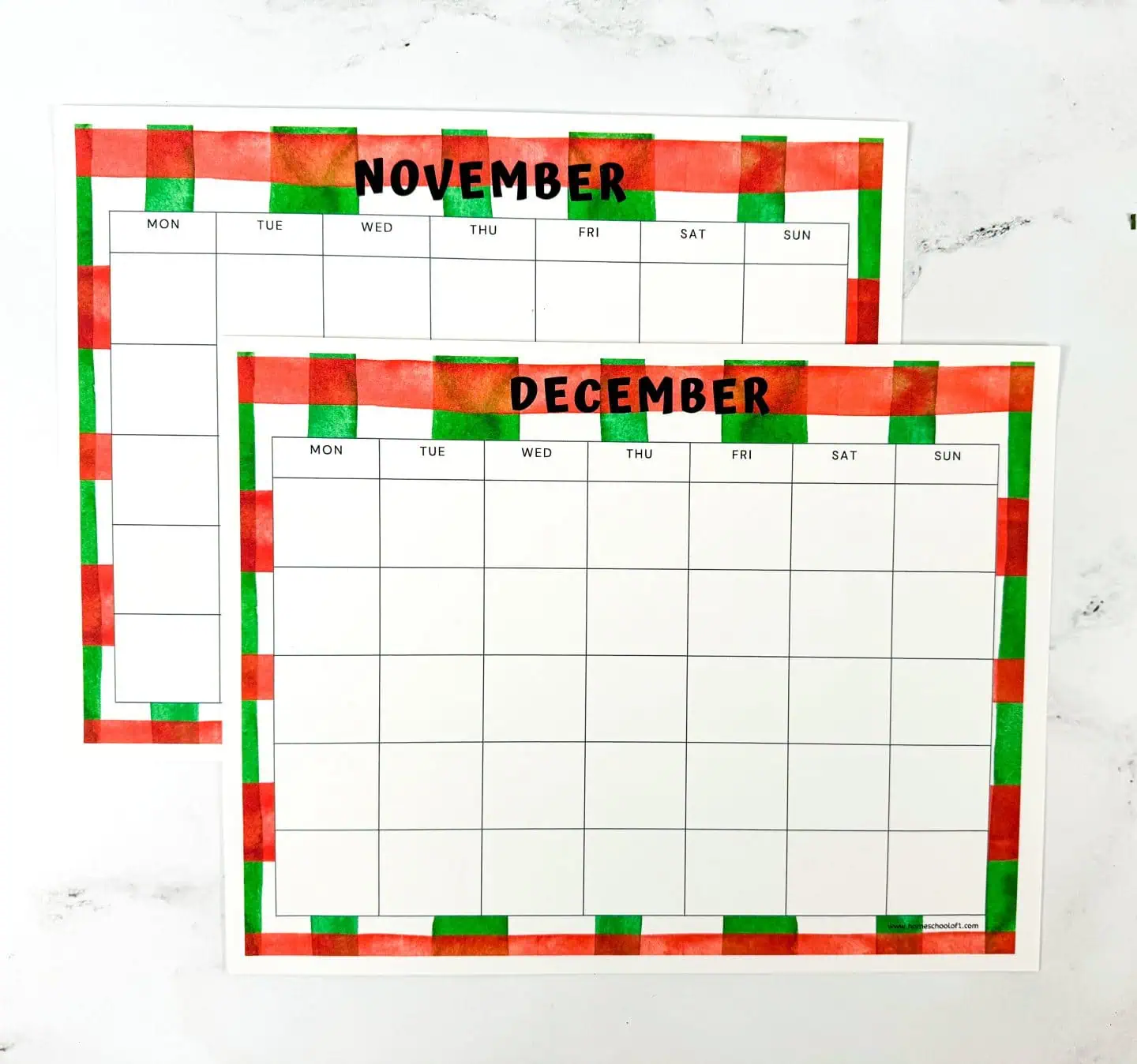 christmas planning calendar