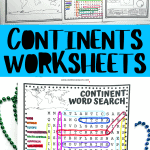 continents worksheets