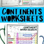 continents worksheets