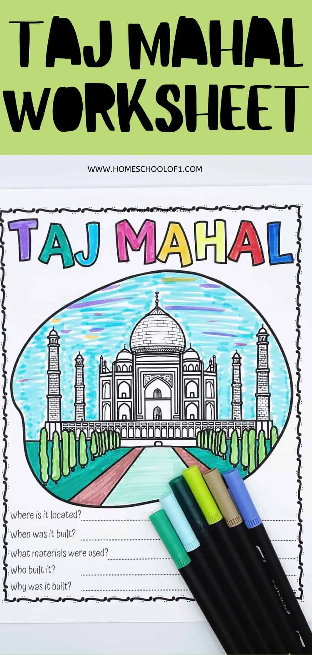 free taj mahal worksheet