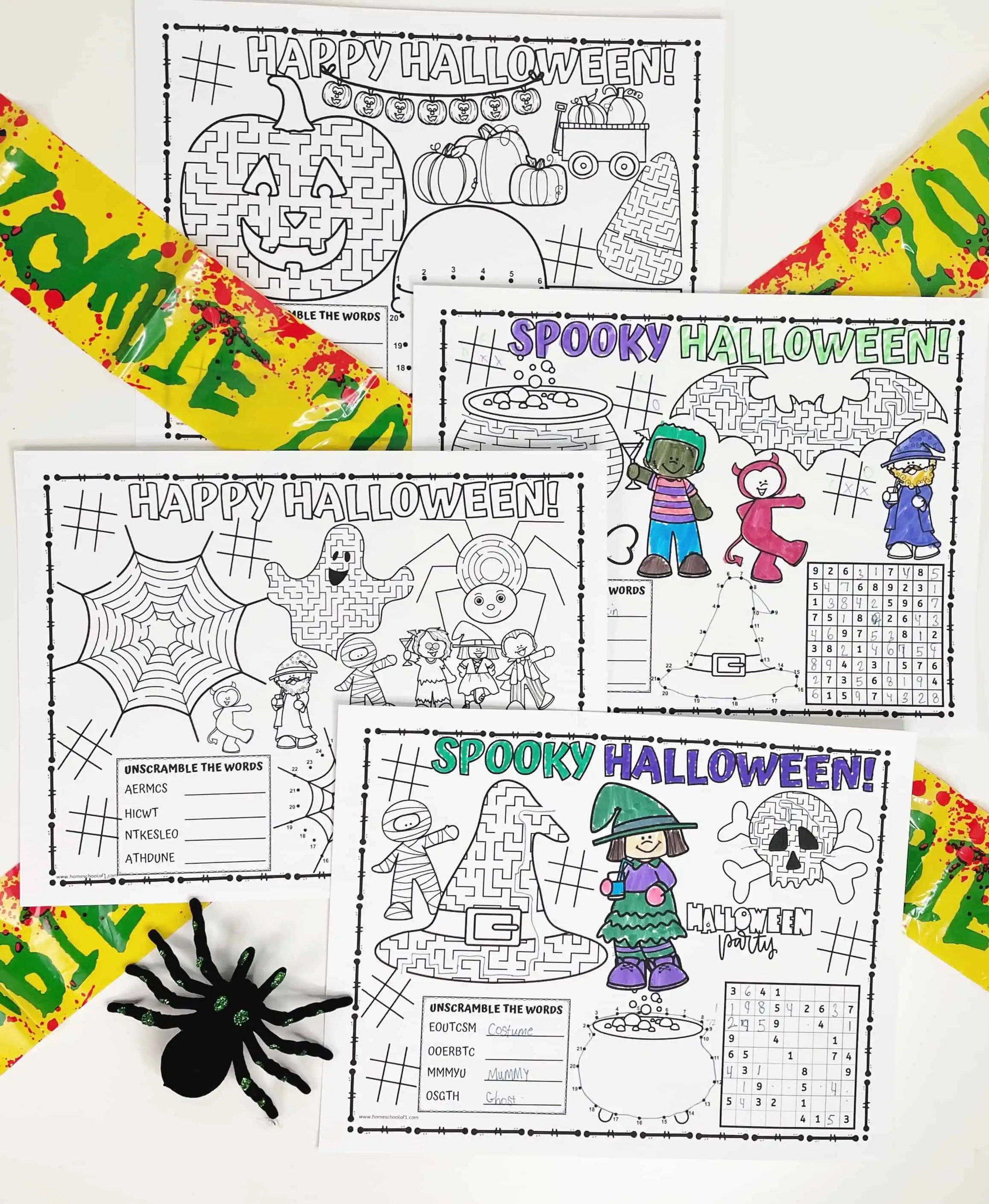 halloween printable placemats