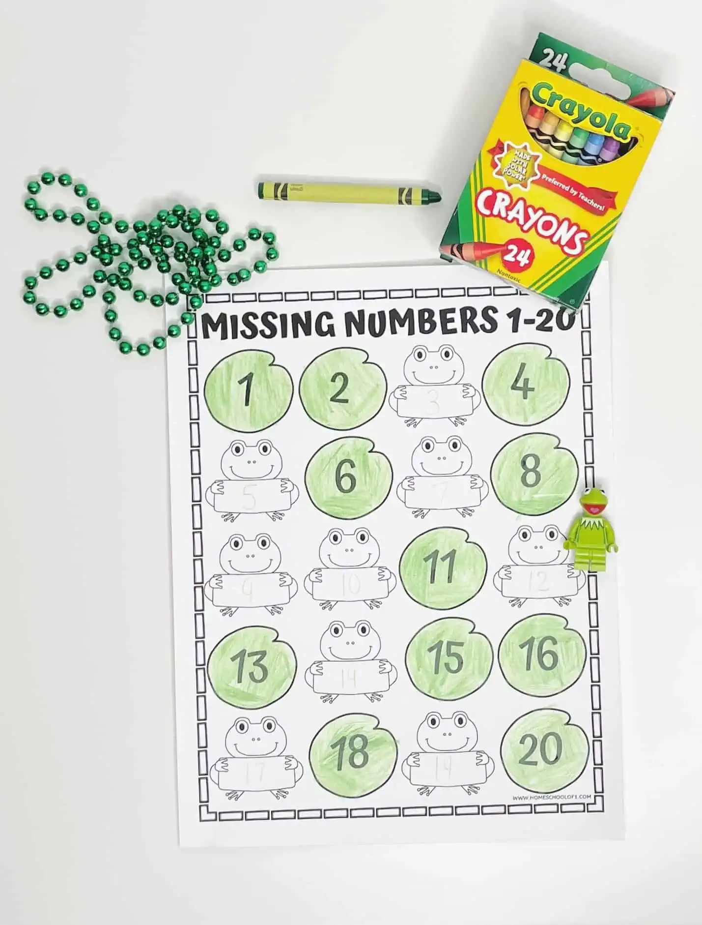 missing numbers 1-20 frogs