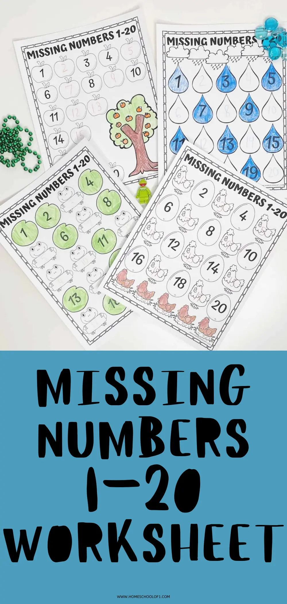 missing numbers 1-20 worksheet