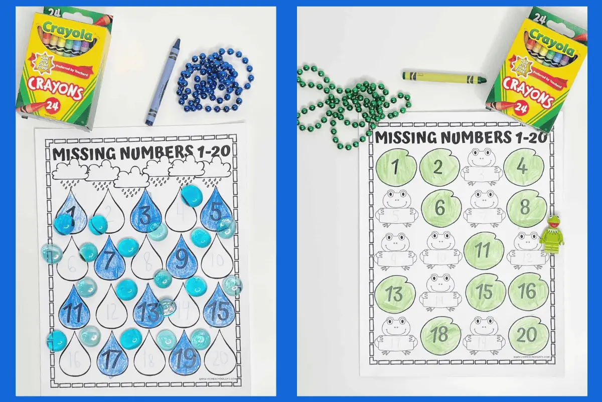 Missing Numbers 1-20 Worksheet (4 Free Printables)