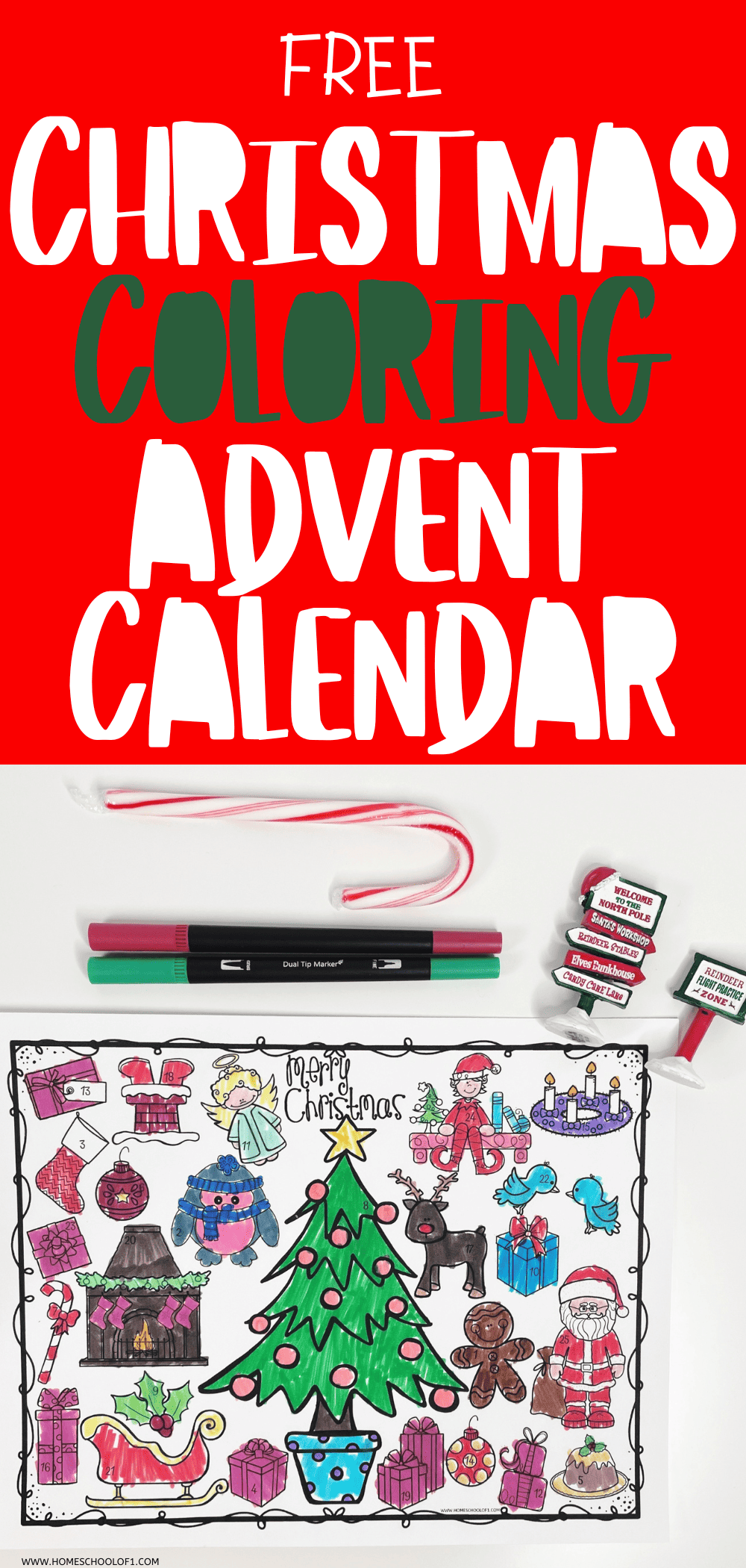 Free Printable Advent Calendar to Color