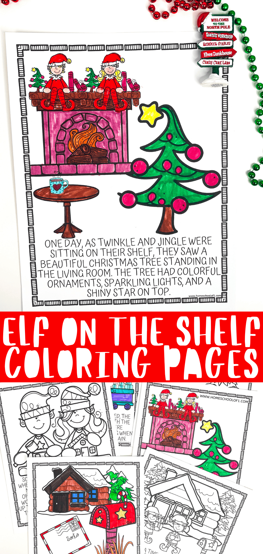 Free printable elf on the shelf coloring pages